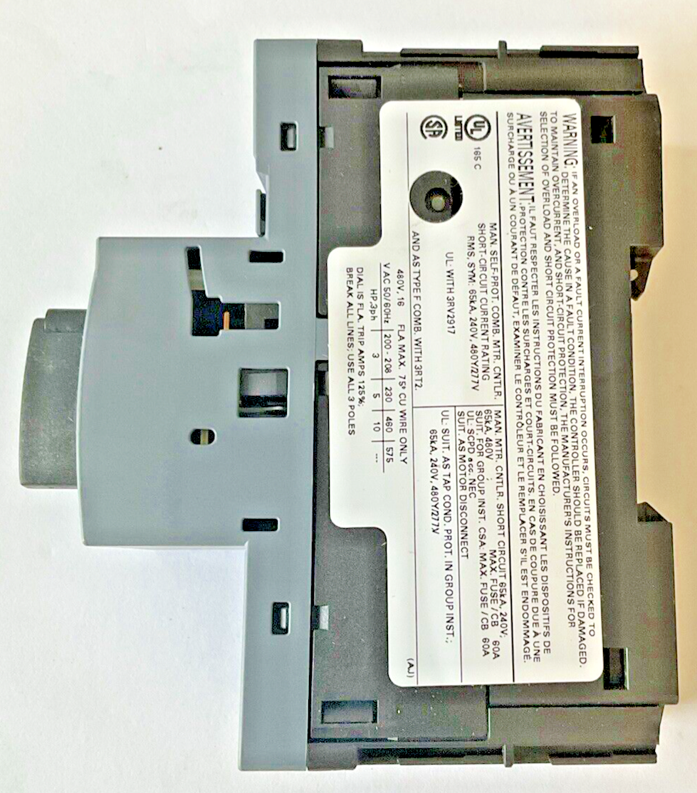SIEMENS 3RV2011-4AA20 MOTOR CONTROL 10-16A 50HZ