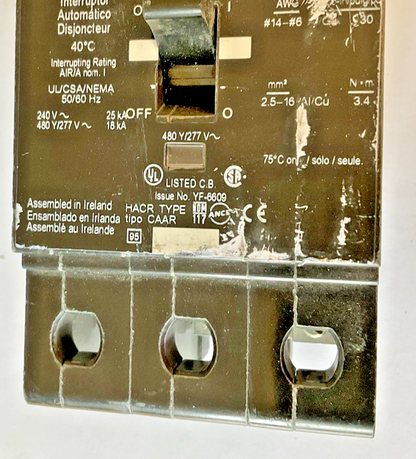 SQUARE D EDB34020 CIRCUIT BREAKER 20A 480/277V