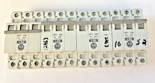 ALLEN BRADLEY 1492-CB3G060 CIRCUIT BREAKER 6A 3HP SER.C ***LOTOF3***