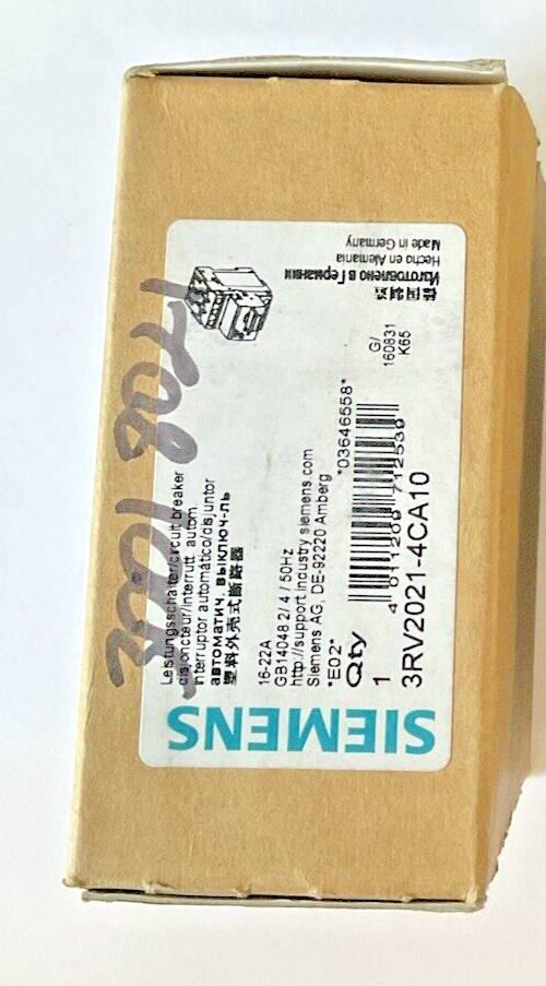 SIEMENS 3RV2021-4CA10 MOTOR CONTROL 16-22A