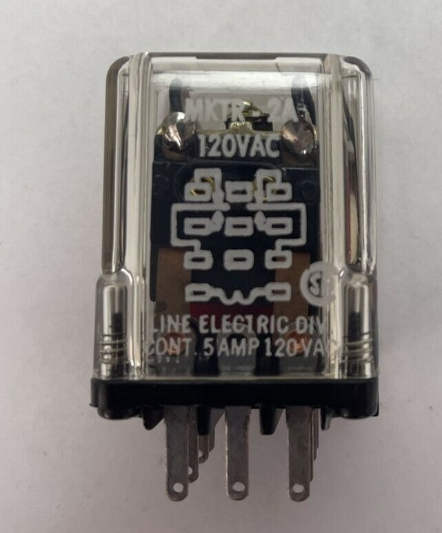 LINE ELECTRIC MKTR-2A RELAY CONT.5A 120VAC COIL 120VAC