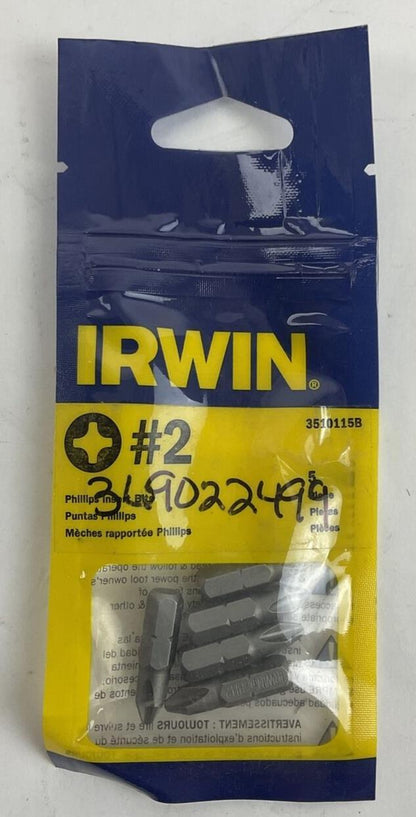 IRWIN 3510115B PHILLIPS INSERT BIT 1AVD8 BAG OF 5 ****LOTOF17****