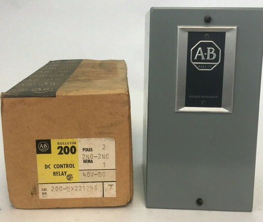 ALLEN BRADLEY 200-EX221Z48 DC CONTROL RELAY 250VDC 10A 2NO-2NC 56D166 COIL 48VDC