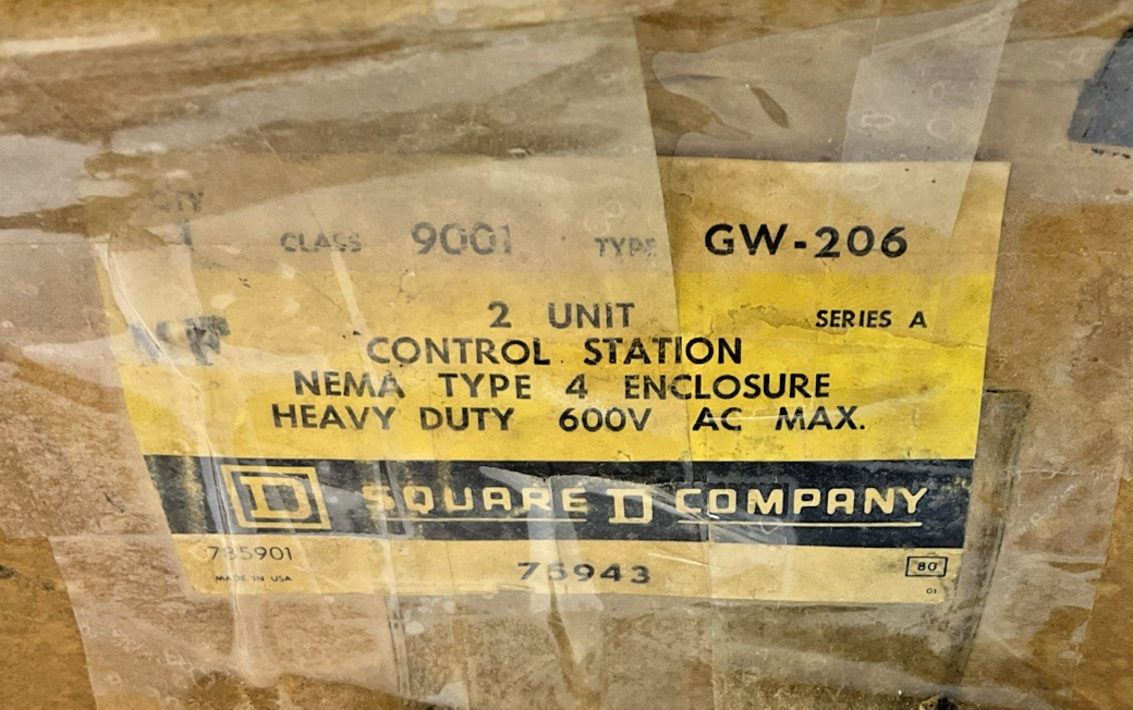 SQUARE D 9001 GW-206 CONTROL STATION SER.A 600VAC