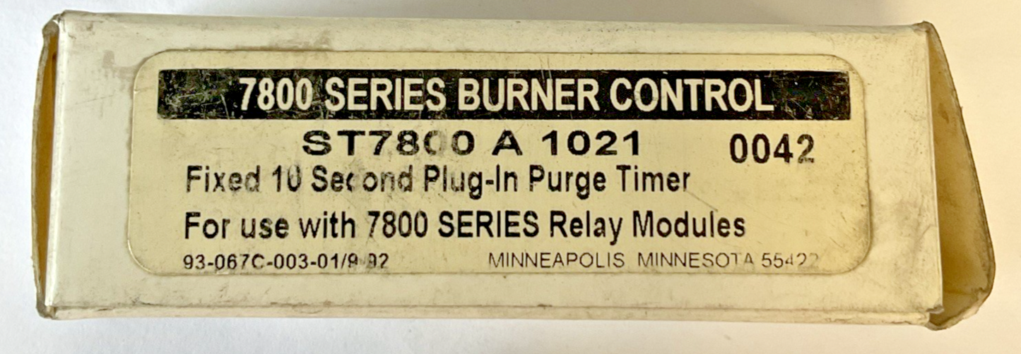 HONEYWELL ST7800 A 1021 7800 SERIES BURNER CONTROL 10SEC TIMER REV.A
