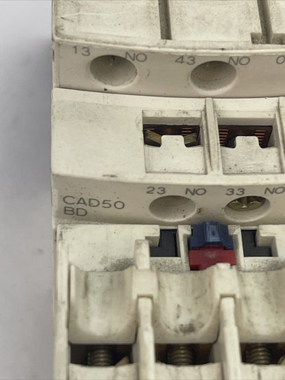 TELEMECANIQUE CAD50BD CONTACTOR 10A 600VAC COIL 24VDC LADN22 LA1 DN22 AUXILIARY