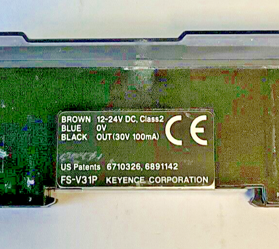 KEYENCE FS-V31P FIBER OPTIC PHOTOELECTRIC SENSOR 12-24VDC 30V 100MA **CORD CUT**