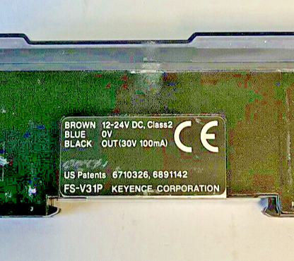 KEYENCE FS-V31P FIBER OPTIC PHOTOELECTRIC SENSOR 12-24VDC 30V 100MA **CORD CUT**