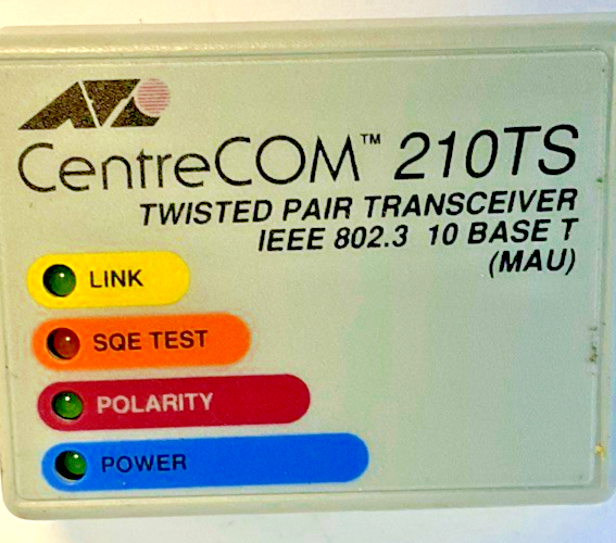 ALLIED TELESYN INTERNATIONAL AT-210TS CENTRECOM TRANSCEIVER IEEE 802.3 12VDC