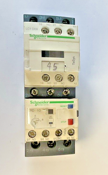 SCHNEIDER ELECTRIC LC1 D09 W/ LRD 10 CONTACTOR OVERLOAD RELAY 25A 690V 50/60HZ