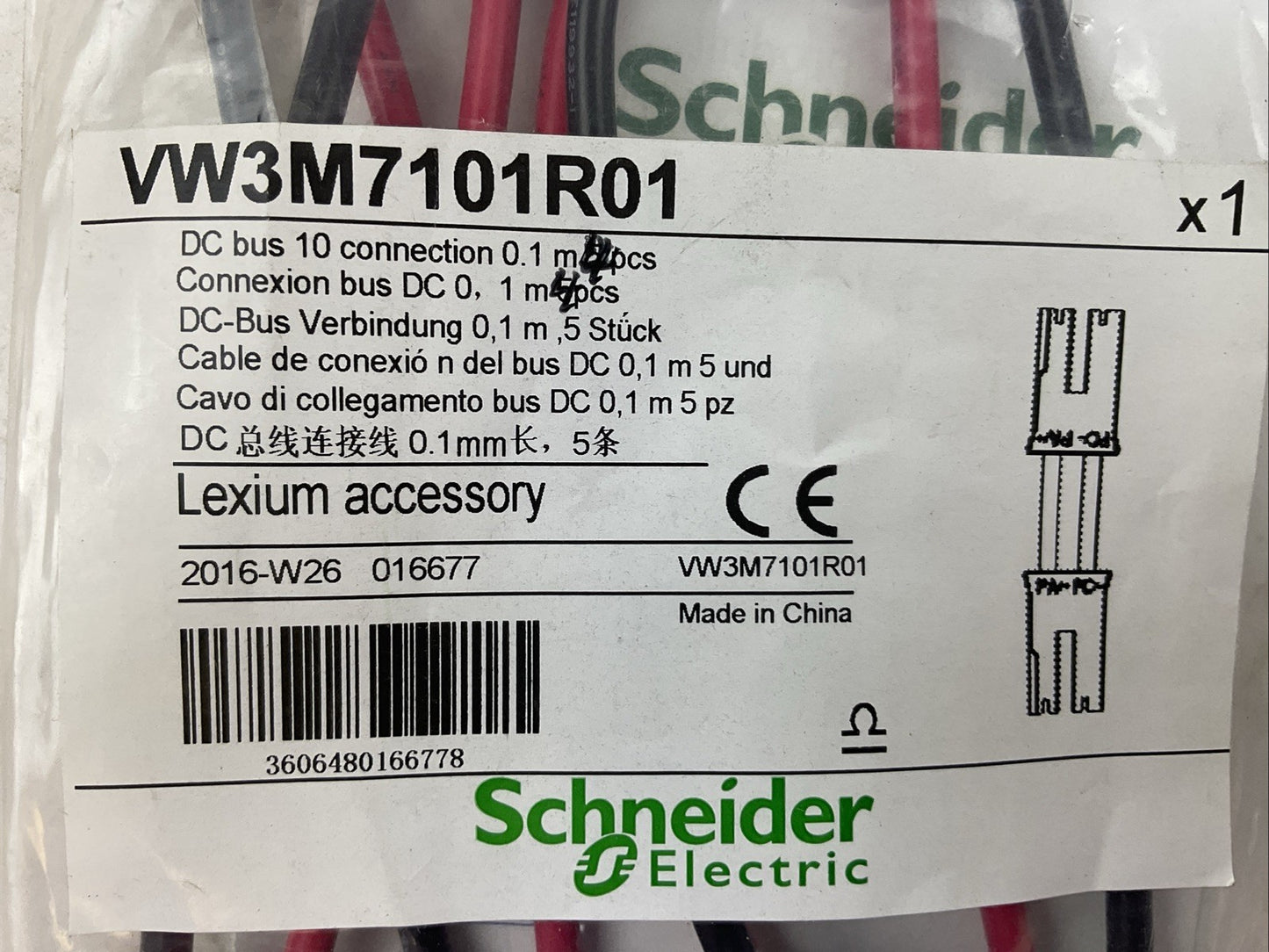 SCHNEIDER ELECTRIC VW3M7101R01 DC BUS 10 CONNECTION 0.1M (BAG OF 4)