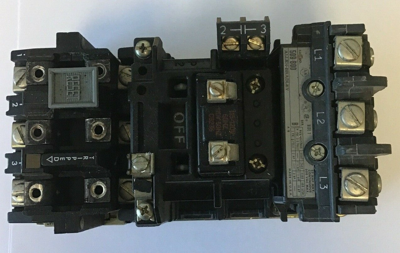 ALLEN BRADLEY 509-BOD STARTER SIZE 1 SER.B W/CB236 COIL W/O HEATER