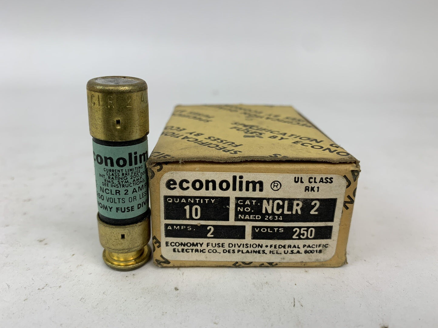 Economy Fuse Econolim NCLR 2 2A 250V Fuse "Lot of 10"