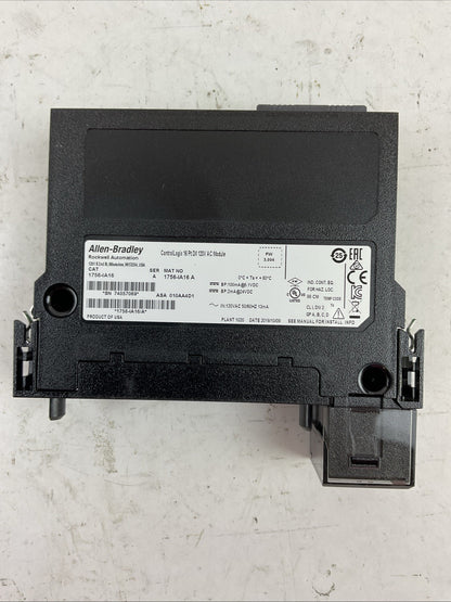 ALLEN BRADLEY 1756-IA16 SER A FW 3.004 CONTROLLOGIX 16 PT DIGITAL INPUT 120VAC