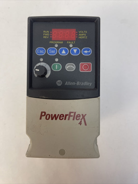 ALLEN BRADLEY 22A-D1P4N104 POWER FLEX 4 SER A OUTPUT 0-460VAC INPUT 380-480VAC