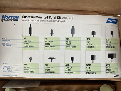 NORTON QUANTUM 69083147810 QUANTUM MOUNTED POINT KIT (MISSING 1 A5)