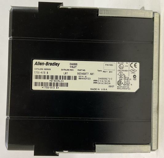 ALLEN BRADLEY 1756-A13 13-SLOT RACK CAT REV L01 SER B