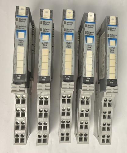 ALLEN BRADLEY 1734-IB8 PLC MODULE SER.D W/1734-MB BASE W/1734-RTB ***LOTOF5***