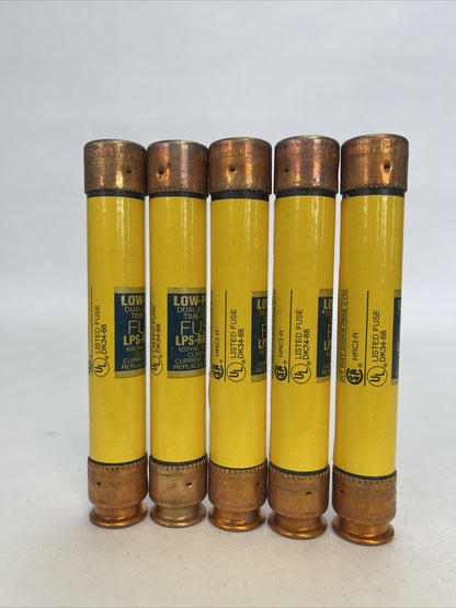 COOPER BUSSMANN LPS-RK-6 1/4 LOW-PEAK DUAL ELEMENT FUSE 600VAC 6-1/4A (LOT OF 5)