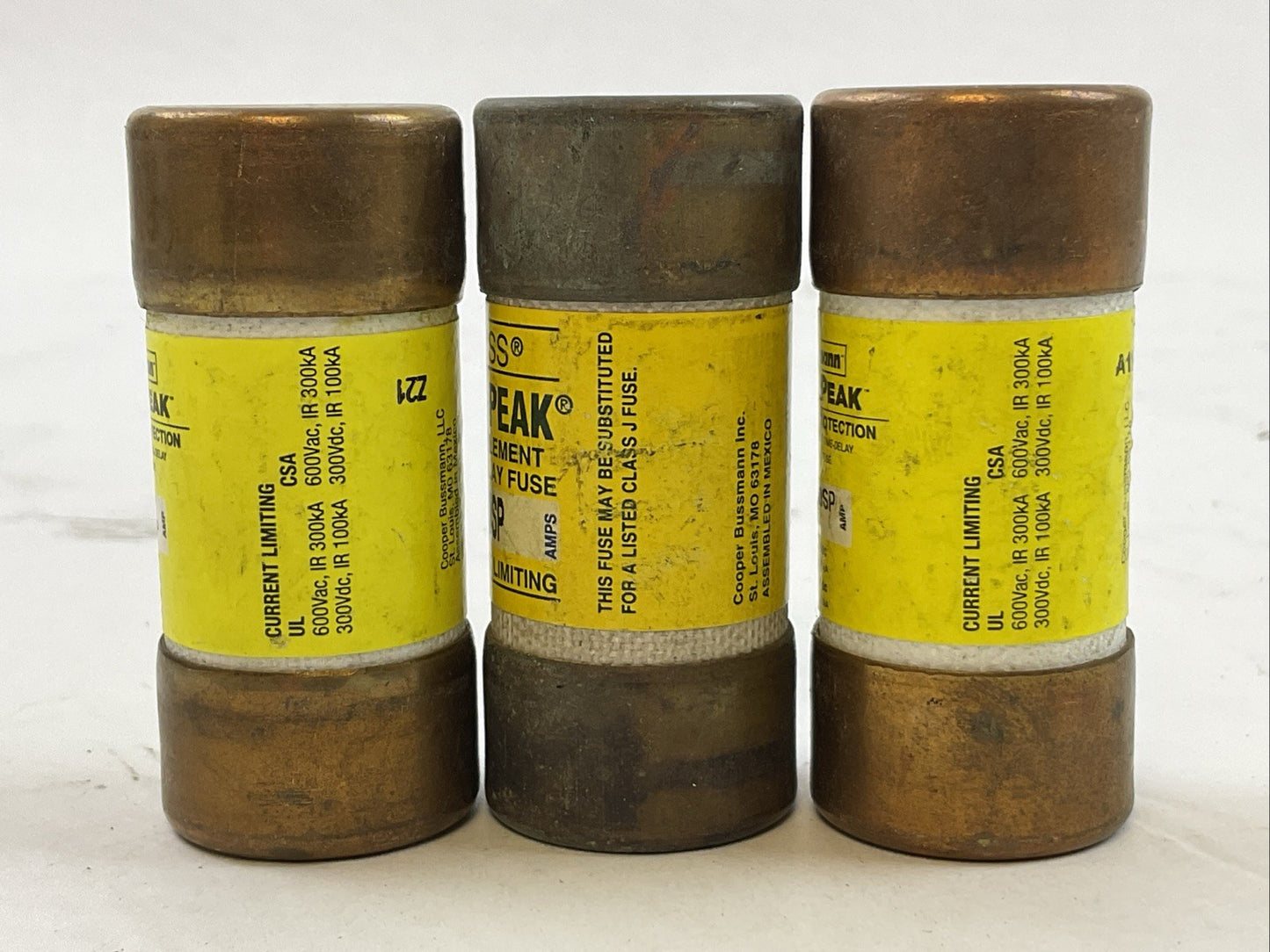 BUSS LPJ-60SP LOW-PEAK FUSE 60AMP 600VAC 300VDC (LOT OF 3)