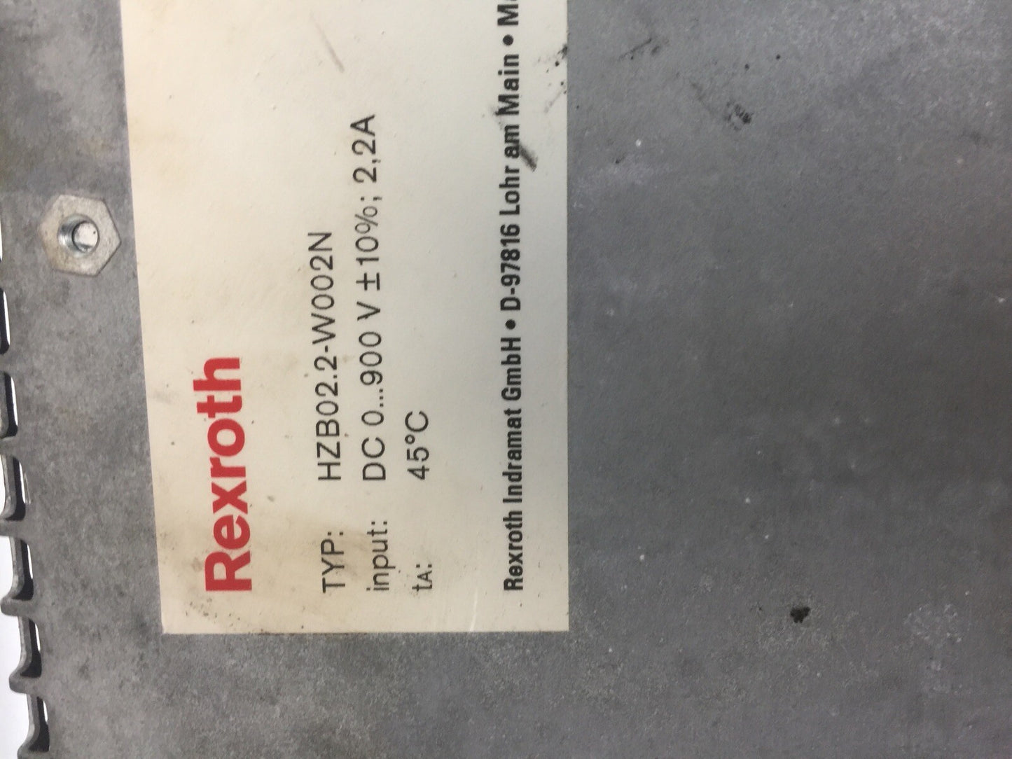 REXROTH HZB02.2-W002N SERVO BLEEDER MODULE