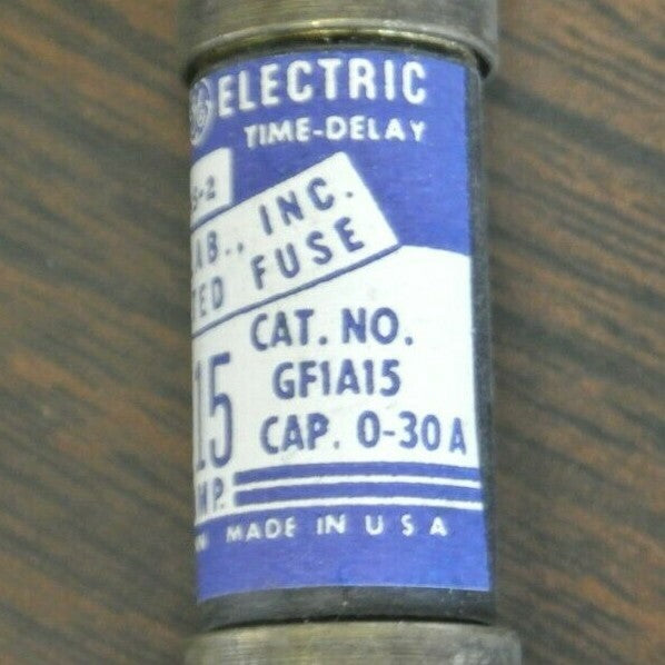 BOX of 10 / GENERAL ELECTRIC GF1A15 RENEWABLE FUSE / 15A / 250V / NEW SURPLUS