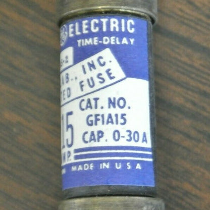 BOX of 10 / GENERAL ELECTRIC GF1A15 RENEWABLE FUSE / 15A / 250V / NEW SURPLUS