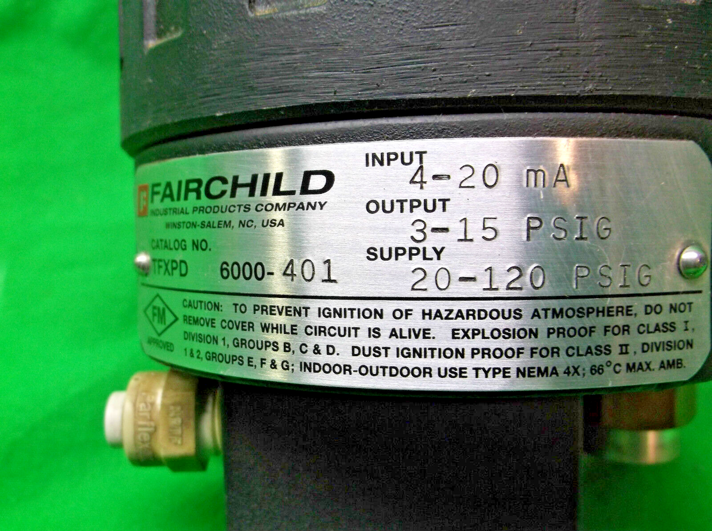 FAIRCHILD INDUSTRIAL PRODUCTS TFXPD6000-401 ELECTRO-PNEUMATIC TRANSDUCER NIB