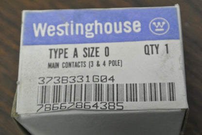 WESTINGHOUSE 373B331G04 / MAIN CONTACTS / 3 & 4 POLE / TYPE A SIZE 0 NEW SURPLUS