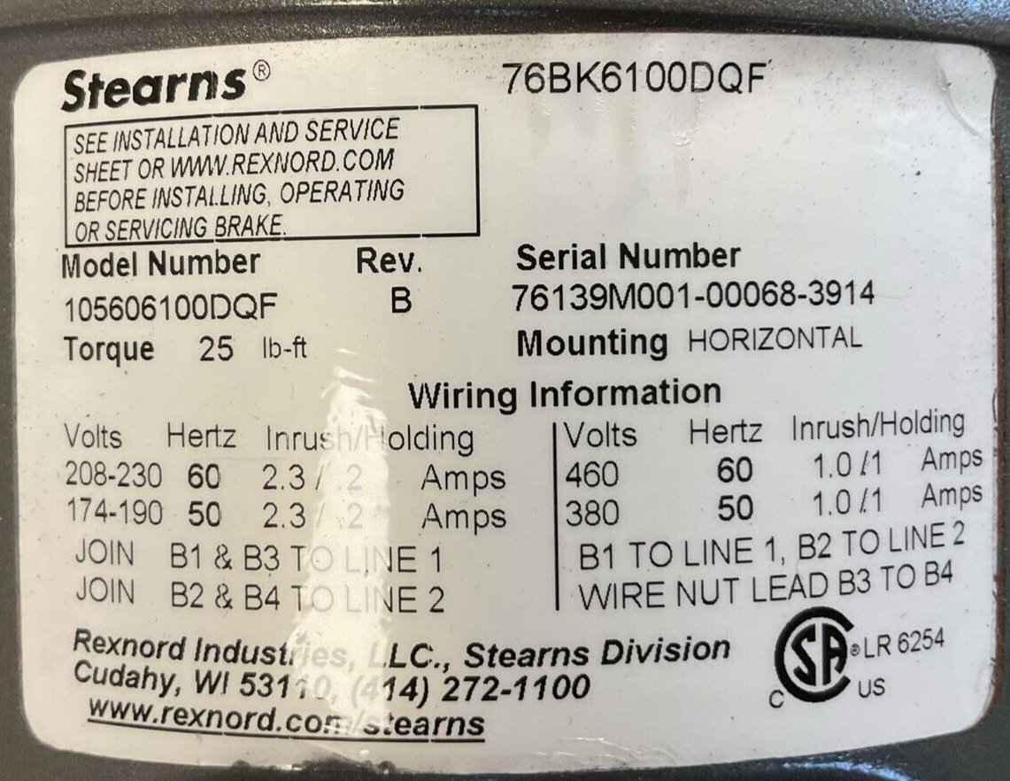 BALDOR BM3707 MOTOR 5HP 208-230/460V 14.2-13.6/6.8A 1745RPM 3PH 105606100DQF REV