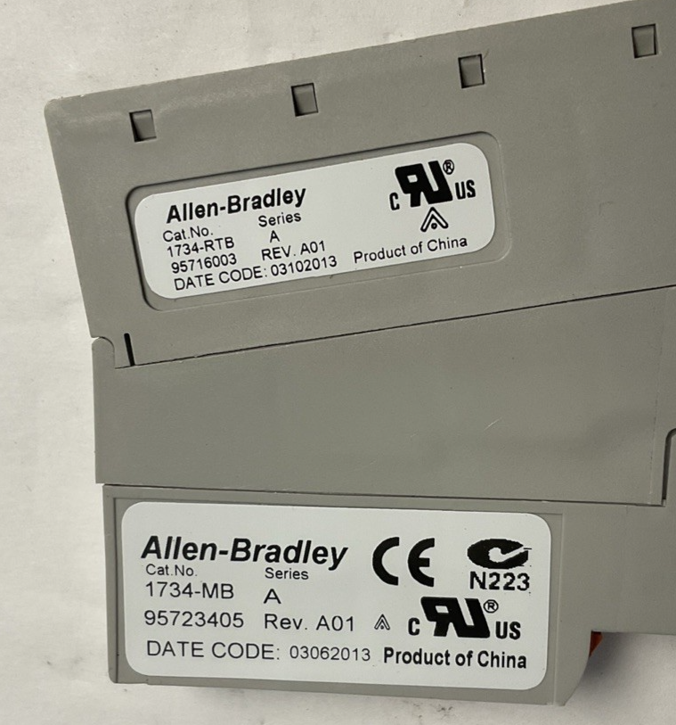 ALLEN BRADLEY 1734-OB8 PLC MODULE SER.C W/1734-MB BASE W/1734-RTB ***LOTOF5***