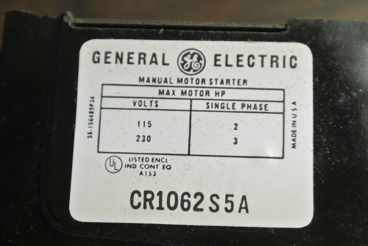 GE CR1062S5A - MANUAL MOTOR STARTER / TOGGLE SWITCH in ENCLOSURE / NEW SURPLUS