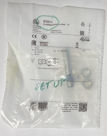 IFM IFK2004BAROA/SL/LS-100AK PROXIMITY SENSOR  140VAC/VDC 65HZ