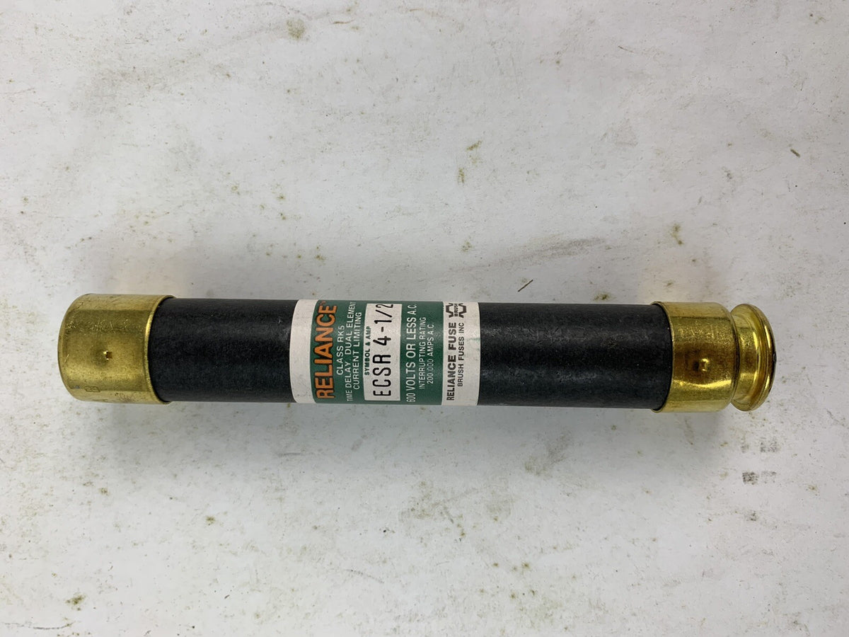 Brush Reliance Time-Delay Dual-Element ECSR4-1/2 4 1/2A 600V Fuse "Lot of 10"