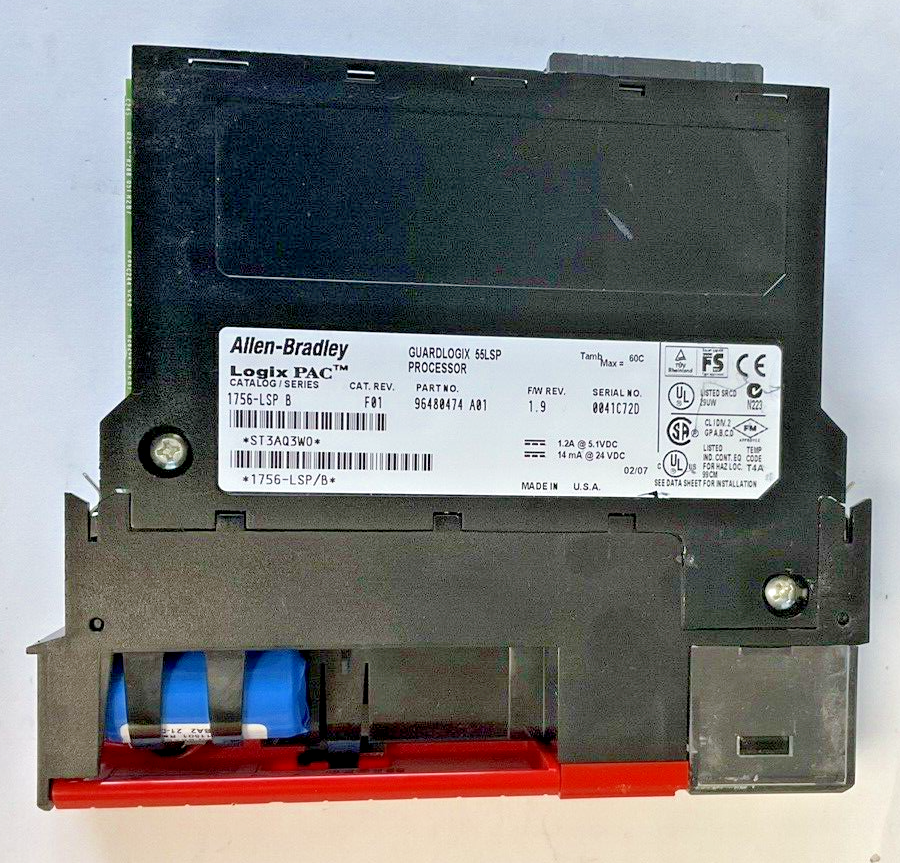 ALLEN BRADLEY 1756-LSP B GUARDLOGIX 55LSP PROCESSOR CAT REV.F01 F/W REV. 1.9