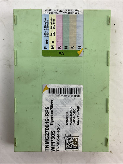 WALTER TNMG270616-RP5 WPP30S TNMG544-RP-5 CARBIDE INSERT TIGER-TEC (BOX OF 5)
