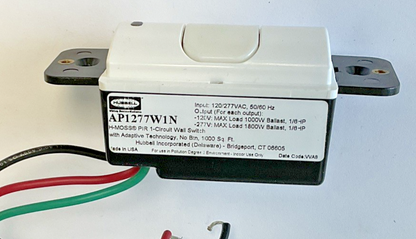 HUBBELL AP1277W1N PIR 1-CIRCUIT WALL SWITCH 120/277VAC 50/60HZ