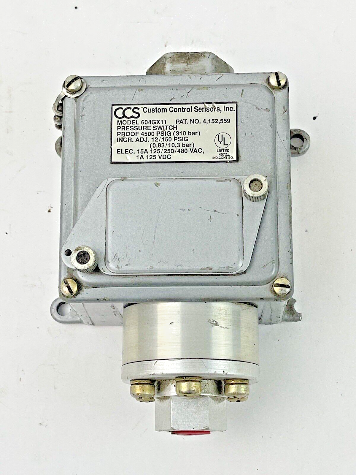 CCS - 604GX11 - PRESSURE SWITCH - 4500 PSIG, 310 BAR, 15A, 480 VAC