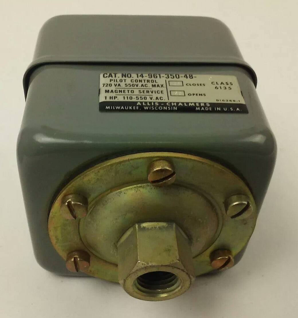 ALLIS CHALMERS  CLASS 6135 14-961-350-48-115 PRESSURE SWITCH, 550V,NEW SURPLUS,