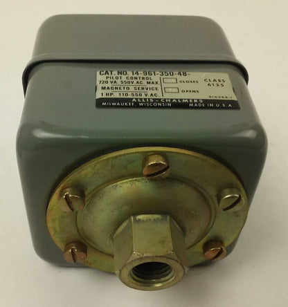 ALLIS CHALMERS  CLASS 6135 14-961-350-48-115 PRESSURE SWITCH, 550V,NEW SURPLUS,