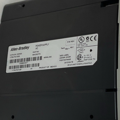 ALLEN BRADLEY 1756-PA75/B POWER SUPPLY W/ 1756-A10 10 SLOT RACK