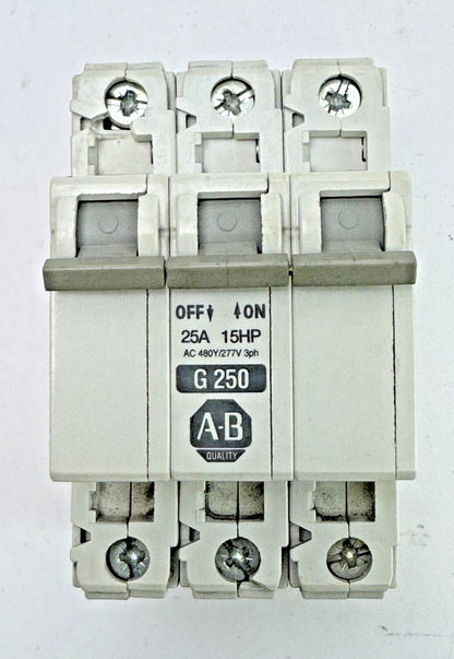 ALLEN-BRADLEY - 1492-CB3-G250 SER. C - MOTOR CONT. - 3 P, 25 A, 277 V, 10HP, 3PH