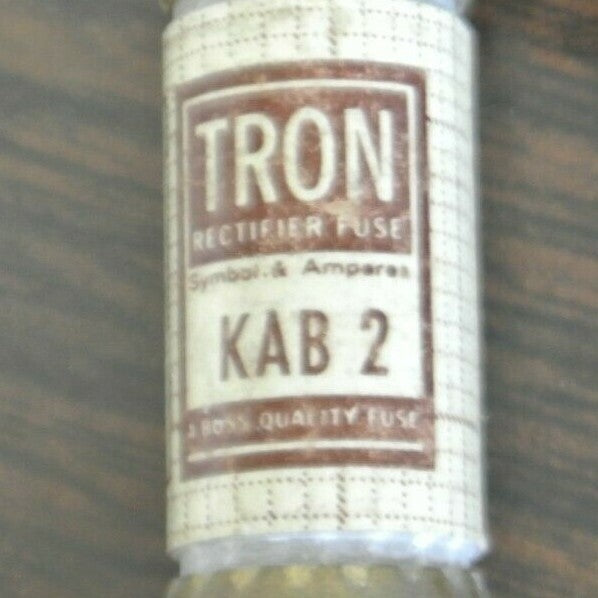 BOX of 10 / BUSSMANN / TRON KAB-2 RECTIFIER FUSES 2A / 250V NEW SURPLUS