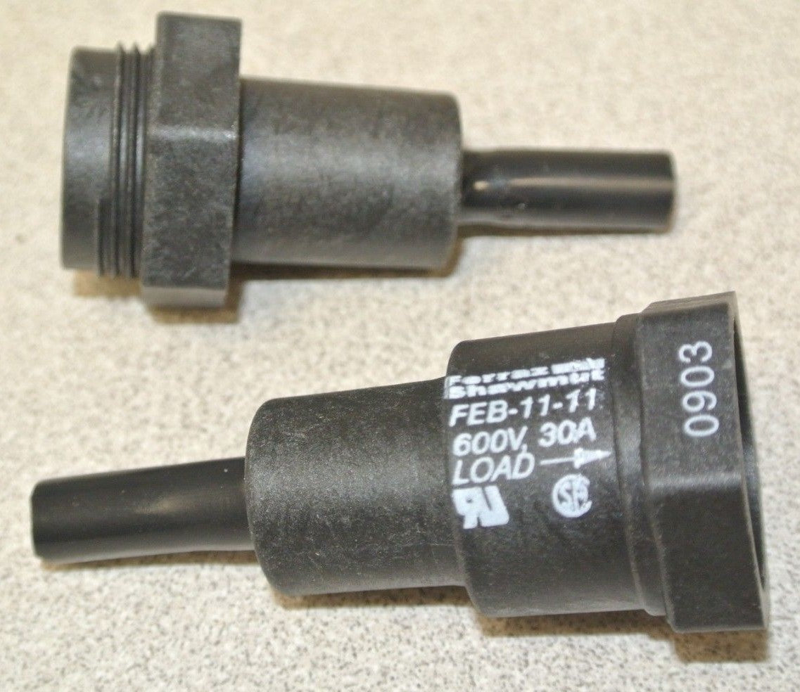 FERRAZ-SHAWMUT FEB-11-11 / IN-LINE FUSE HOLDER SET / 600VAC / 30A / NEW SURPLUS