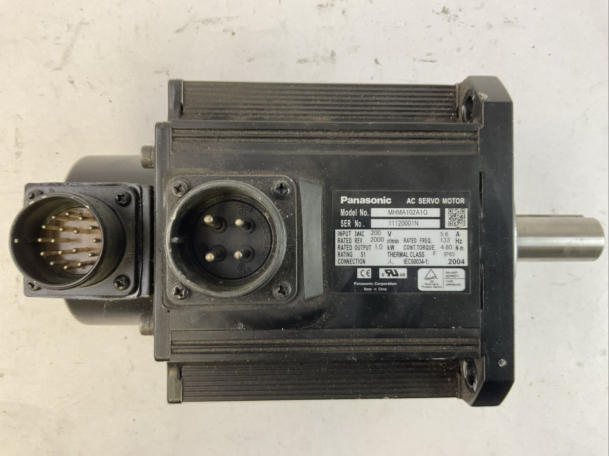 PANASONIC AC SERVO MOTOR MHMA102A1G REV 2000 R/MIN INPUT 200VAC OUTPUT 1.0 kW