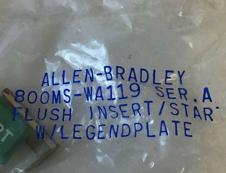 ALLEN BRADLEY 800MS-WA119 LEGEND PLATE "START" SER.A FLUSH MOUNT ***LOTOF8***