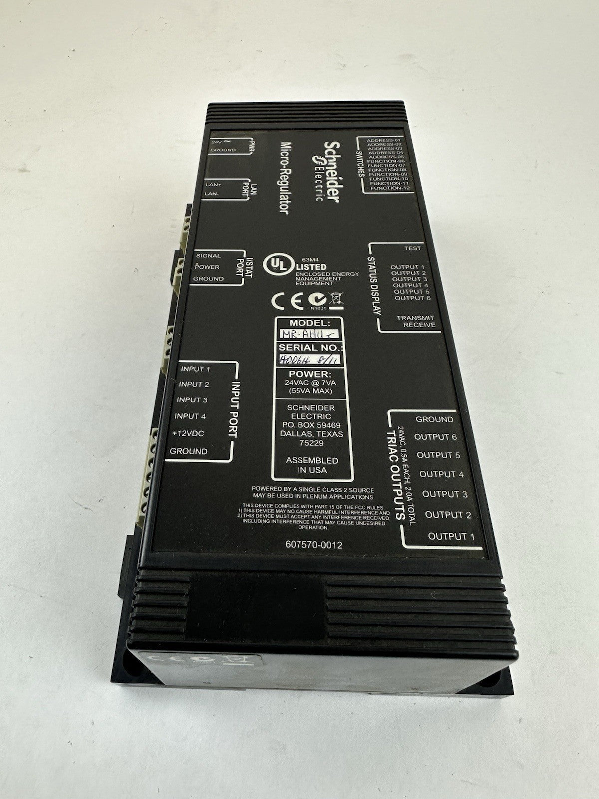 SCHNEIDER ELECTRIC MR-AHU-C MICRO-REGULATOR 330815-02