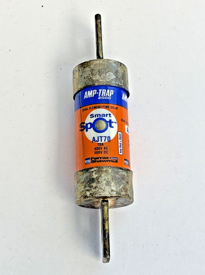 FERRAZ SHAWMUT - AJT70 - AMP-TRAP, DUAL-ELEMENT, TIME-DELAY 70A, 600VAC, 500VDC