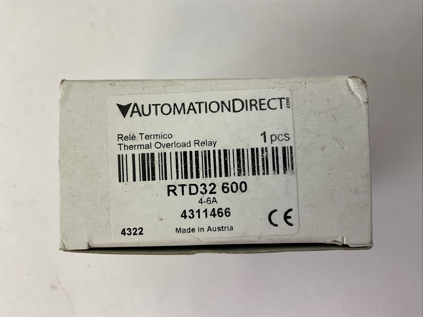 AUTOMATIONDIRECT RTD32 600 THERMAL OVERLOAD RELAY 4-6A