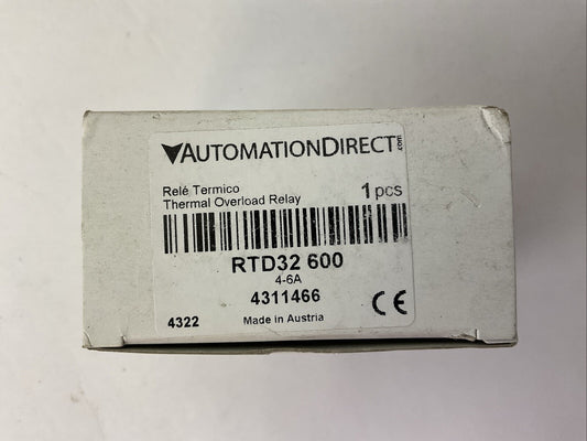 AUTOMATIONDIRECT RTD32 600 THERMAL OVERLOAD RELAY 4-6A